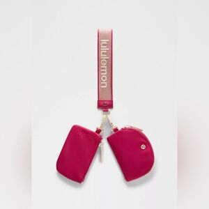 NWT lululemon athletica metallic wordmark Dual Pouch Wristlet